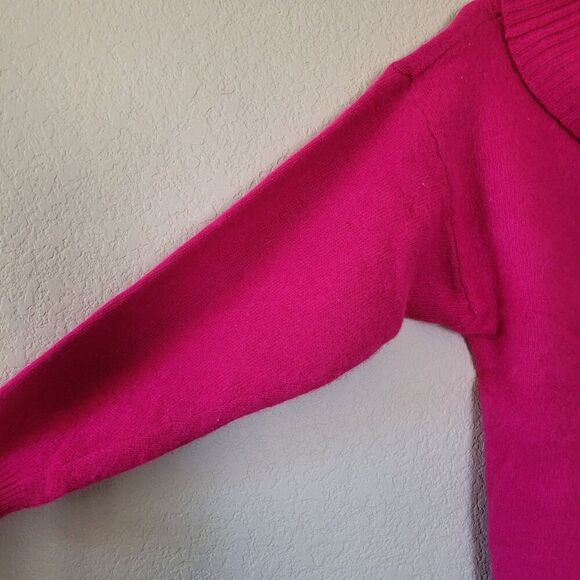 Vtg Express Tricot Womens Cowl Neck Sweater Size Medium Pink Angora Lambswool - Picture 6 of 7